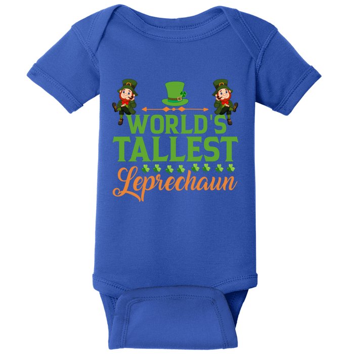 St Patricks Day Funny World's Tallest Leprechaun Gift Baby Bodysuit