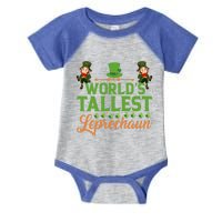 St Patricks Day Funny World's Tallest Leprechaun Gift Infant Baby Jersey Bodysuit