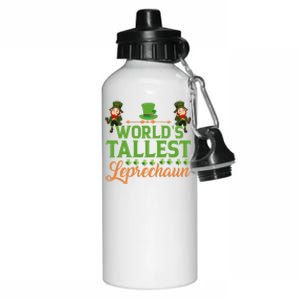 St Patricks Day Funny World's Tallest Leprechaun Gift Aluminum Water Bottle