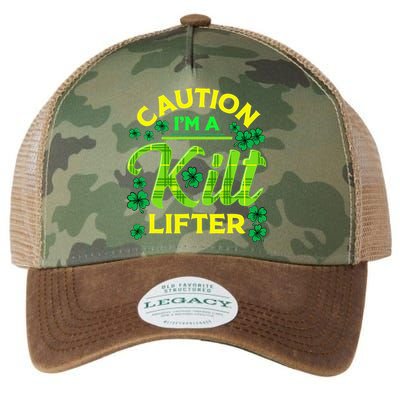 St Patrick's Day Caution I'm A Kilt Lifter Legacy Tie Dye Trucker Hat