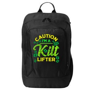 St Patrick's Day Caution I'm A Kilt Lifter City Backpack