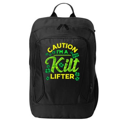 St Patrick's Day Caution I'm A Kilt Lifter City Backpack