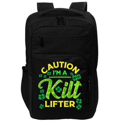 St Patrick's Day Caution I'm A Kilt Lifter Impact Tech Backpack