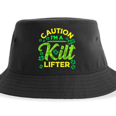 St Patrick's Day Caution I'm A Kilt Lifter Sustainable Bucket Hat