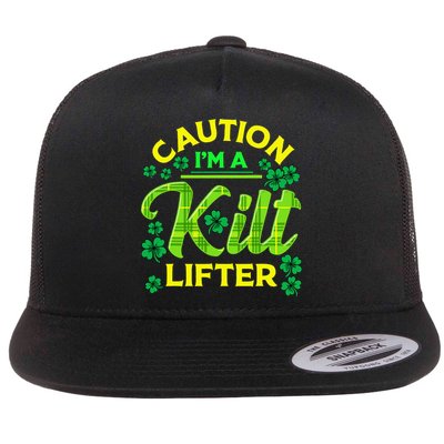 St Patrick's Day Caution I'm A Kilt Lifter Flatbill Hat