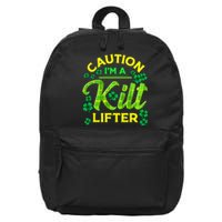 St Patrick's Day Caution I'm A Kilt Lifter 16 in Basic Backpack