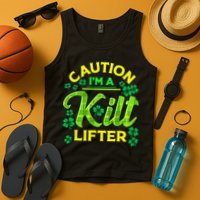 St Patrick's Day Caution I'm A Kilt Lifter Tank Top