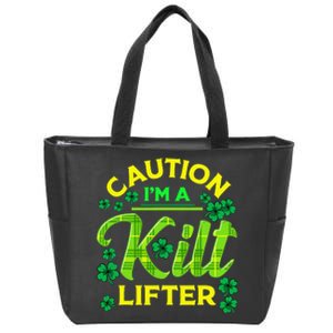 St Patrick's Day Caution I'm A Kilt Lifter Zip Tote Bag