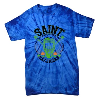 St Patricks Day Saint Hat Tricks Hockey Shamrock Kids Boys  Tie-Dye T-Shirt