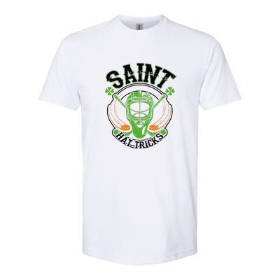 St Patricks Day Saint Hat Tricks Hockey Shamrock Kids Boys  Softstyle® CVC T-Shirt