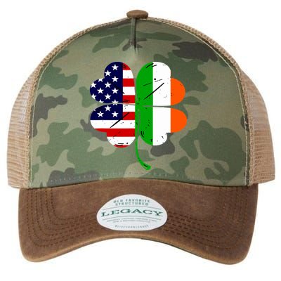 St Patricks Day Irish American Flag Legacy Tie Dye Trucker Hat