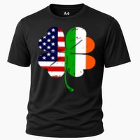 St Patricks Day Irish American Flag Cooling Performance Crew T-Shirt
