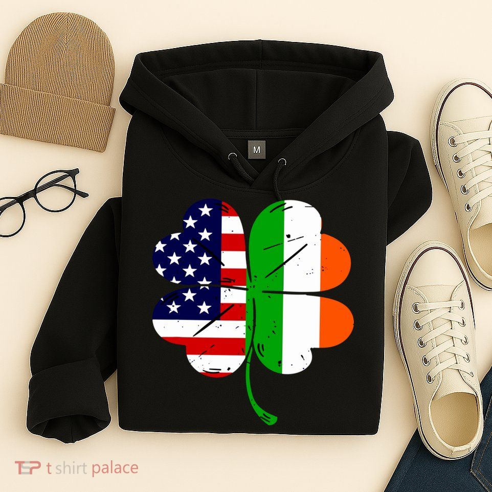 St Patricks Day Irish American Flag Hoodie