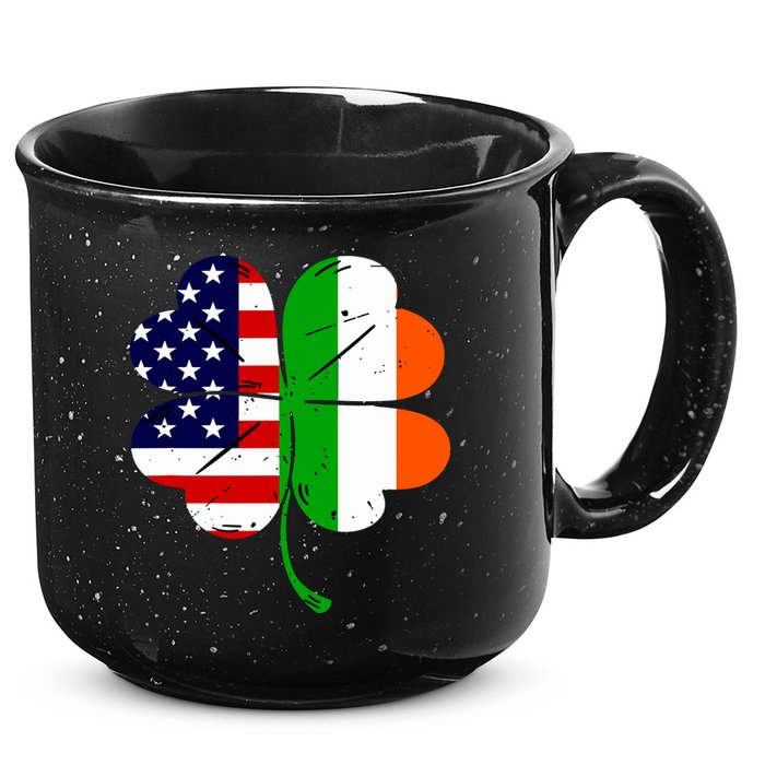 St Patricks Day Irish American Flag 15oz Campfire Ceramic Mug
