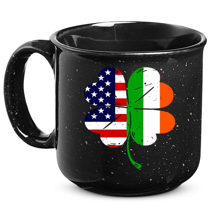 St Patricks Day Irish American Flag 15oz Campfire Ceramic Mug