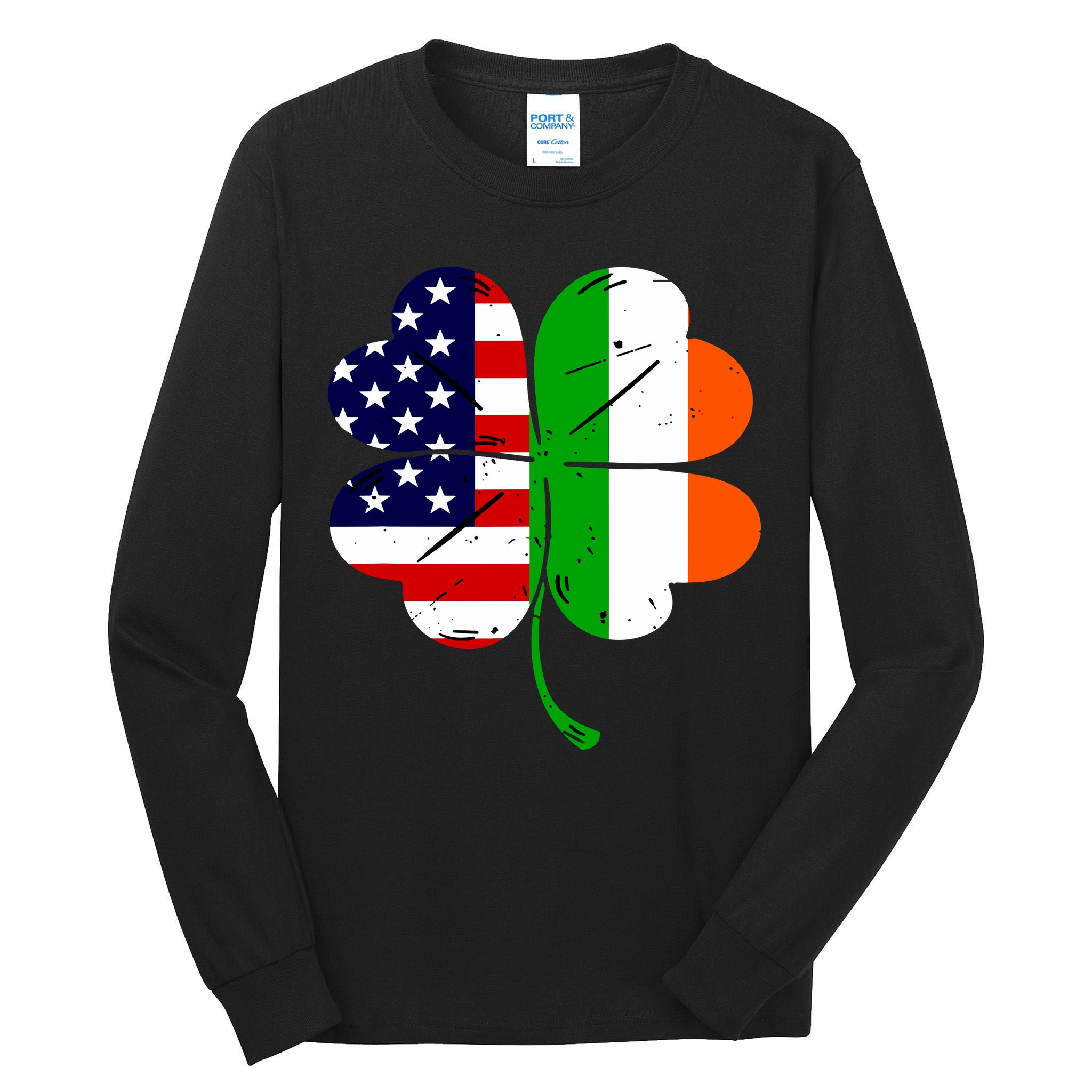 St Patricks Day Irish American Flag Tall Long Sleeve T-Shirt