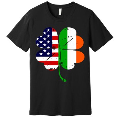 St Patricks Day Irish American Flag Premium T-Shirt