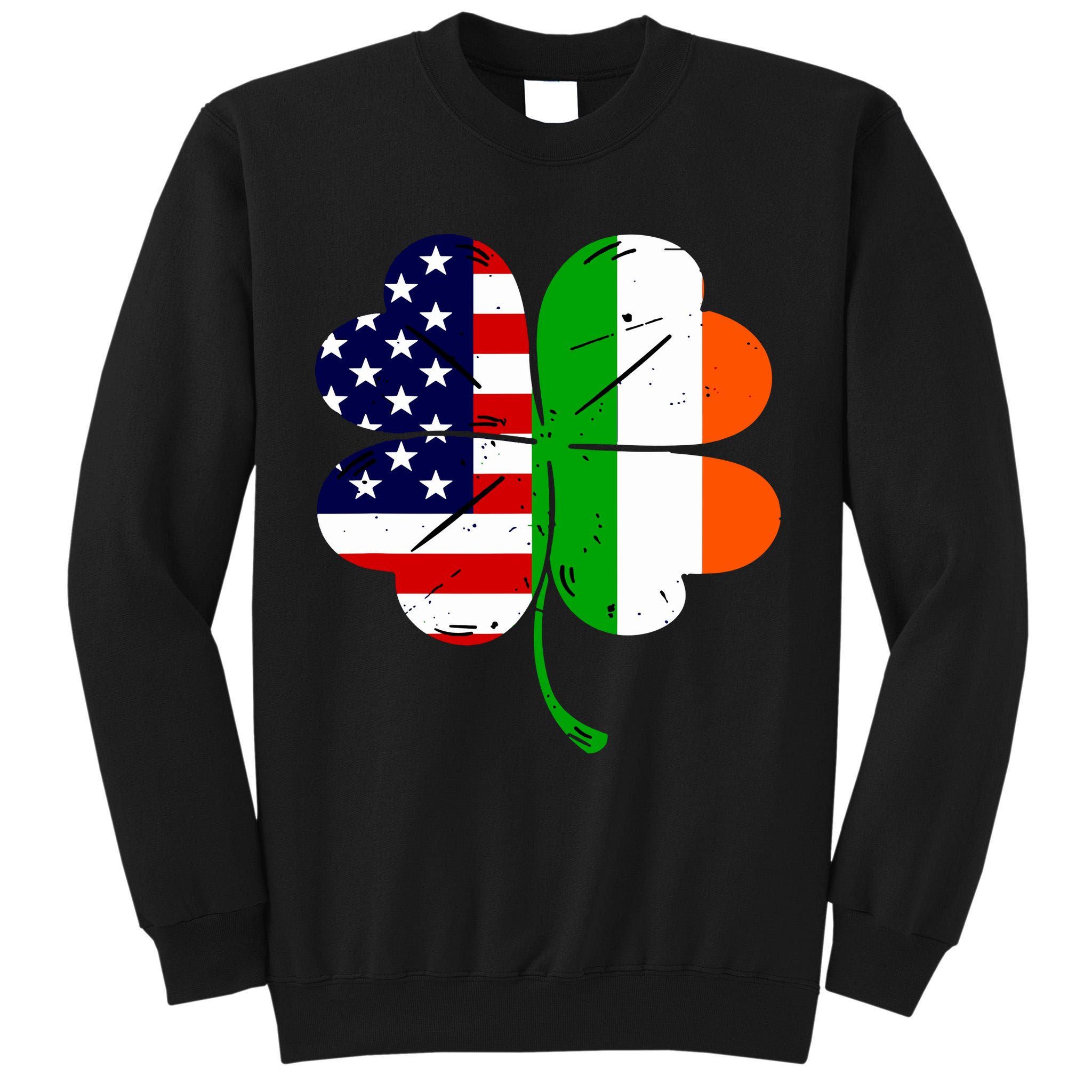 St Patricks Day Irish American Flag Tall Sweatshirt