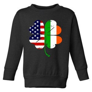 St Patricks Day Irish American Flag Toddler Sweatshirt