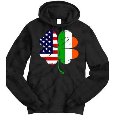 St Patricks Day Irish American Flag Tie Dye Hoodie