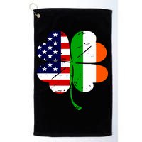 St Patricks Day Irish American Flag Golf Towel