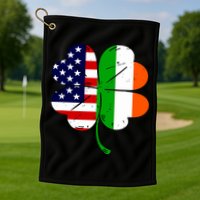 St Patricks Day Irish American Flag Golf Towel
