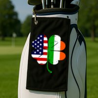 St Patricks Day Irish American Flag Golf Towel