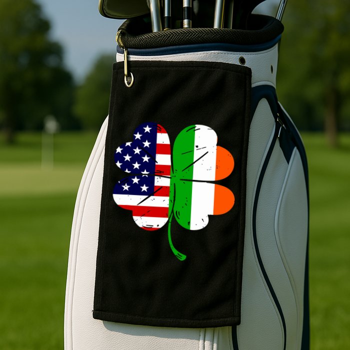 St Patricks Day Irish American Flag Golf Towel
