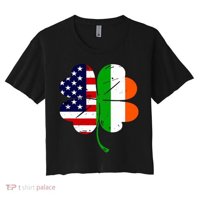 St Patricks Day Irish American Flag Crop Top
