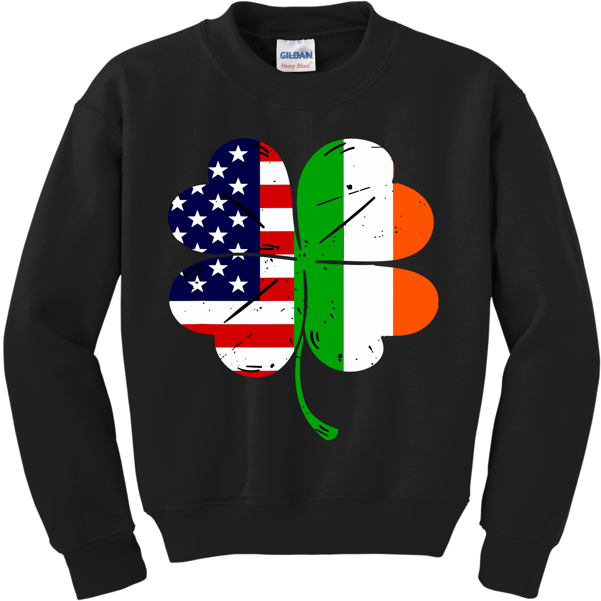 St Patricks Day Irish American Flag Kids Sweatshirt