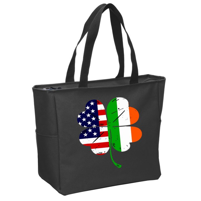 St Patricks Day Irish American Flag Zip Tote Bag