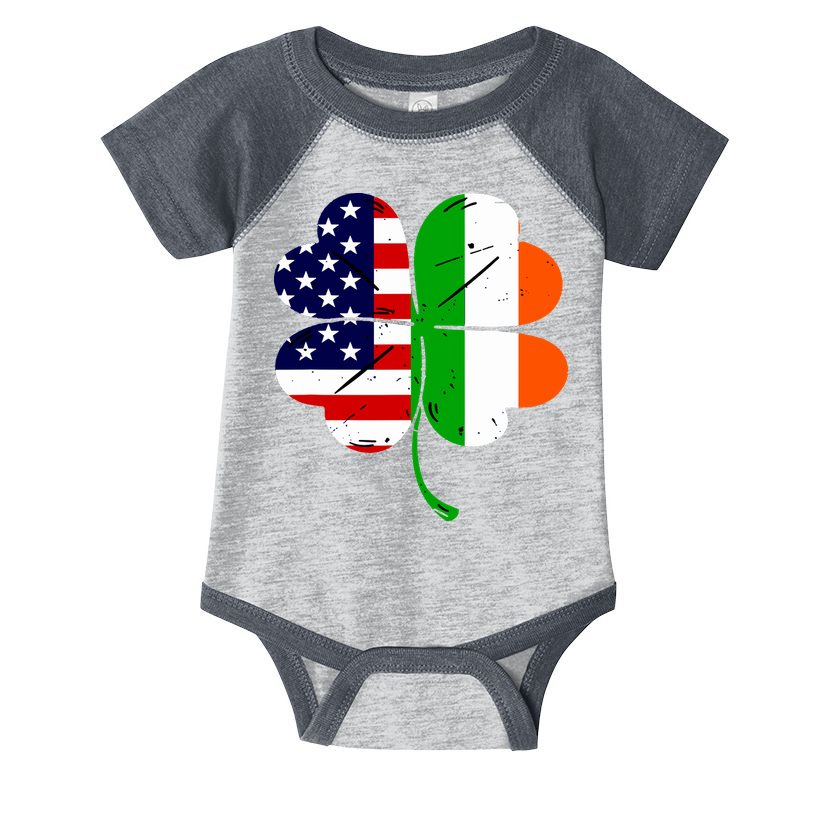 St Patricks Day Irish American Flag Infant Baby Jersey Bodysuit