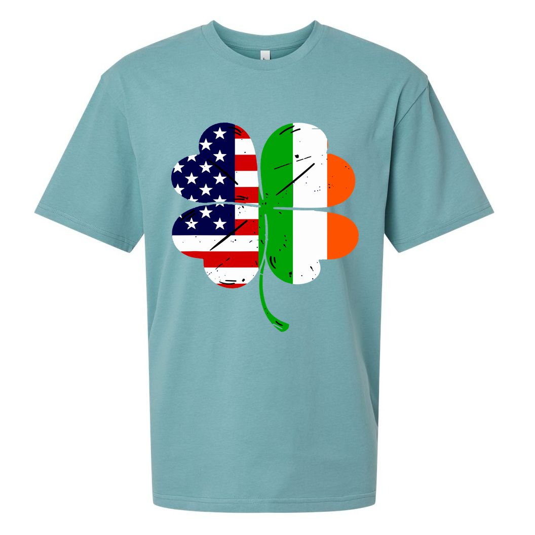 St Patricks Day Irish American Flag Sueded Cloud Jersey T-Shirt