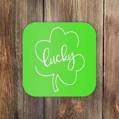 St. Paddys Day Lucky Green Clover Coaster