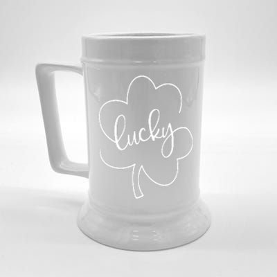 St. Paddys Day Lucky Green Clover Beer Stein