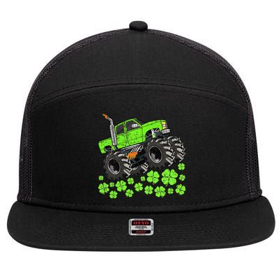 St Patricks Day Toddler Lucky Monster Truck 7 Panel Mesh Trucker Snapback Hat