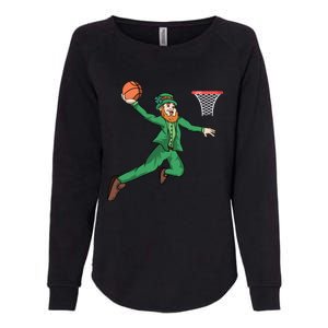 St Patricks Day Basketball Dunk Leprechaun Cute Gift Womens California Wash Sweatshirt