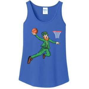 St Patricks Day Basketball Dunk Leprechaun Cute Gift Ladies Essential Tank