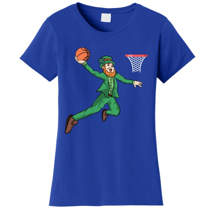 St Patricks Day Basketball Dunk Leprechaun Cute Gift Women's T-Shirt