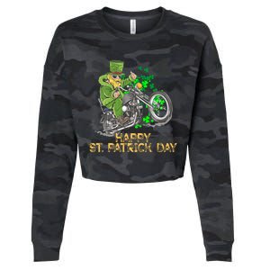 St Patrick Day Motorcycle Bike Biker Rider Plus Size Cropped Pullover Crew