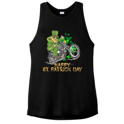 St Patrick Day Motorcycle Bike Biker Rider Plus Size Ladies PosiCharge Tri-Blend Wicking Tank