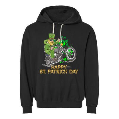 St Patrick Day Motorcycle Bike Biker Rider Plus Size Garment-Dyed Fleece Hoodie