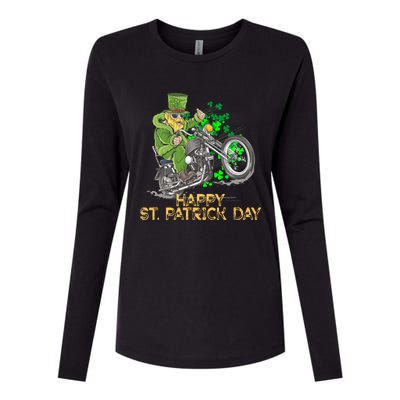 St Patrick Day Motorcycle Bike Biker Rider Plus Size Womens Cotton Relaxed Long Sleeve T-Shirt