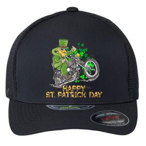 St Patrick Day Motorcycle Bike Biker Rider Plus Size Flexfit Unipanel Trucker Cap