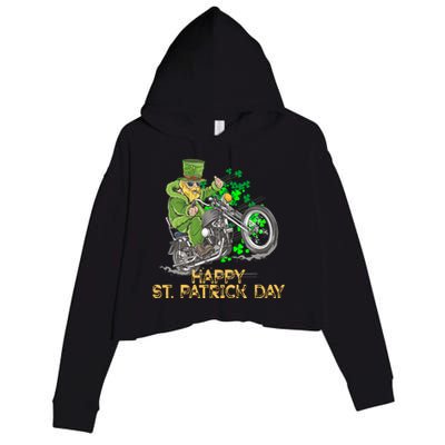 St Patrick Day Motorcycle Bike Biker Rider Plus Size Crop Fleece Hoodie