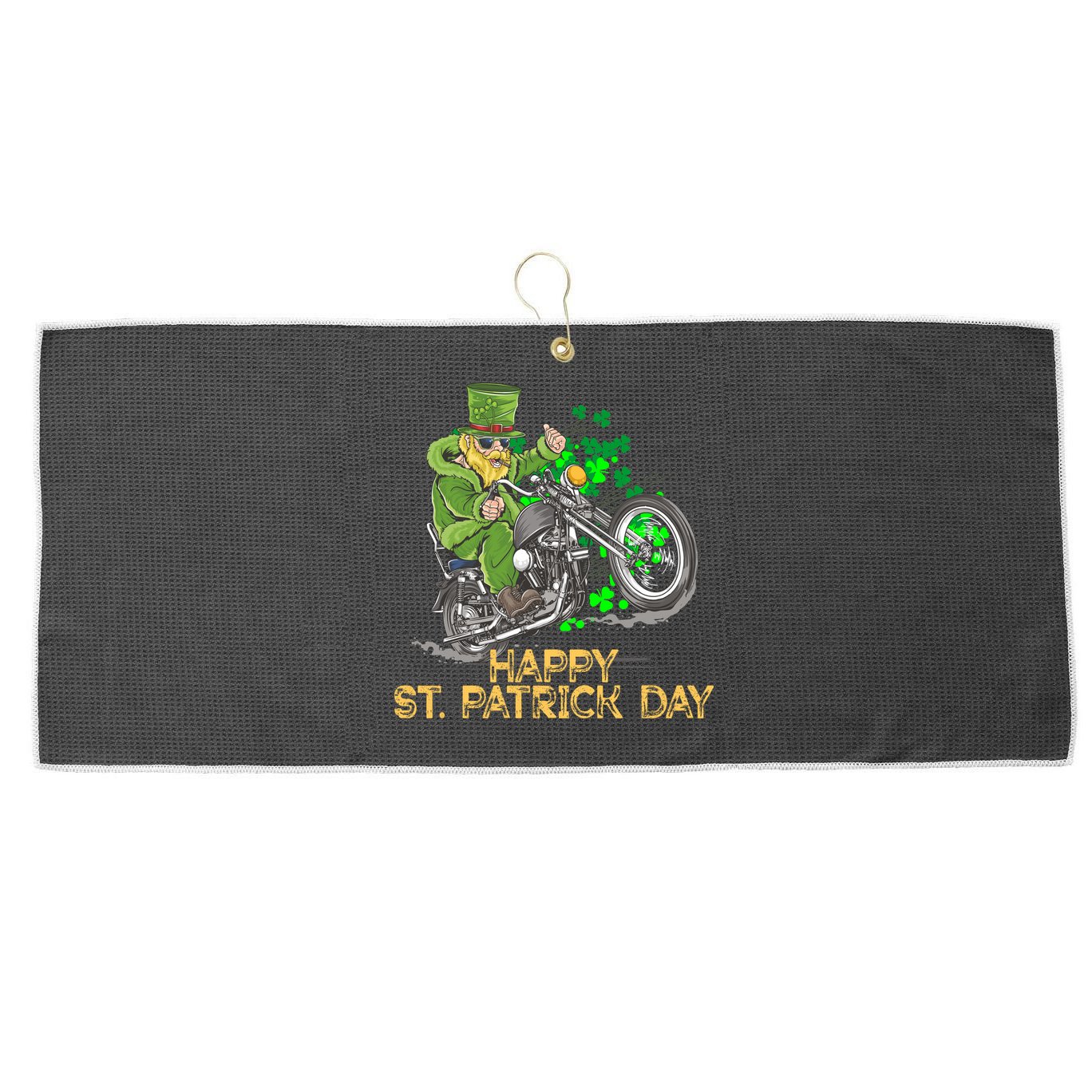 St Patrick Day Motorcycle Bike Biker Rider Plus Size Large Microfiber Waffle Golf Towel