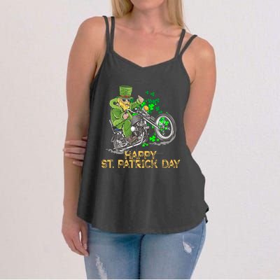 St Patrick Day Motorcycle Bike Biker Rider Plus Size Women's Strappy Tank