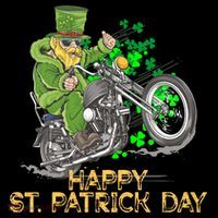 St Patrick Day Motorcycle Bike Biker Rider Plus Size Cropped Pullover Crew