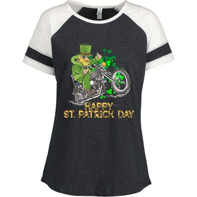 St Patrick Day Motorcycle Bike Biker Rider Plus Size Enza Ladies Jersey Colorblock Tee