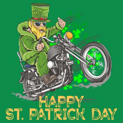 St Patrick Day Motorcycle Bike Biker Rider Plus Size T-Shirt